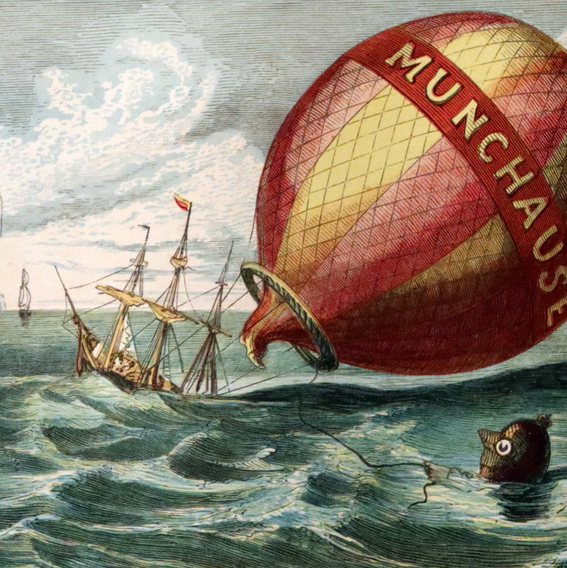 1859 Beautiful First Edition - Baron MUNCHAUSEN's Adventures color Illustrated by Crowquill.