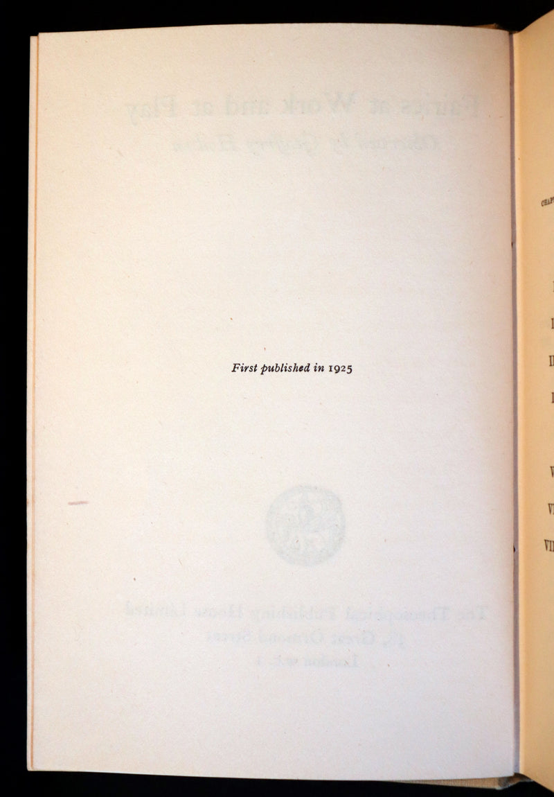 1925 Rare First Edition - Fairies at Work and at Play observed by Geoffrey Hodson.