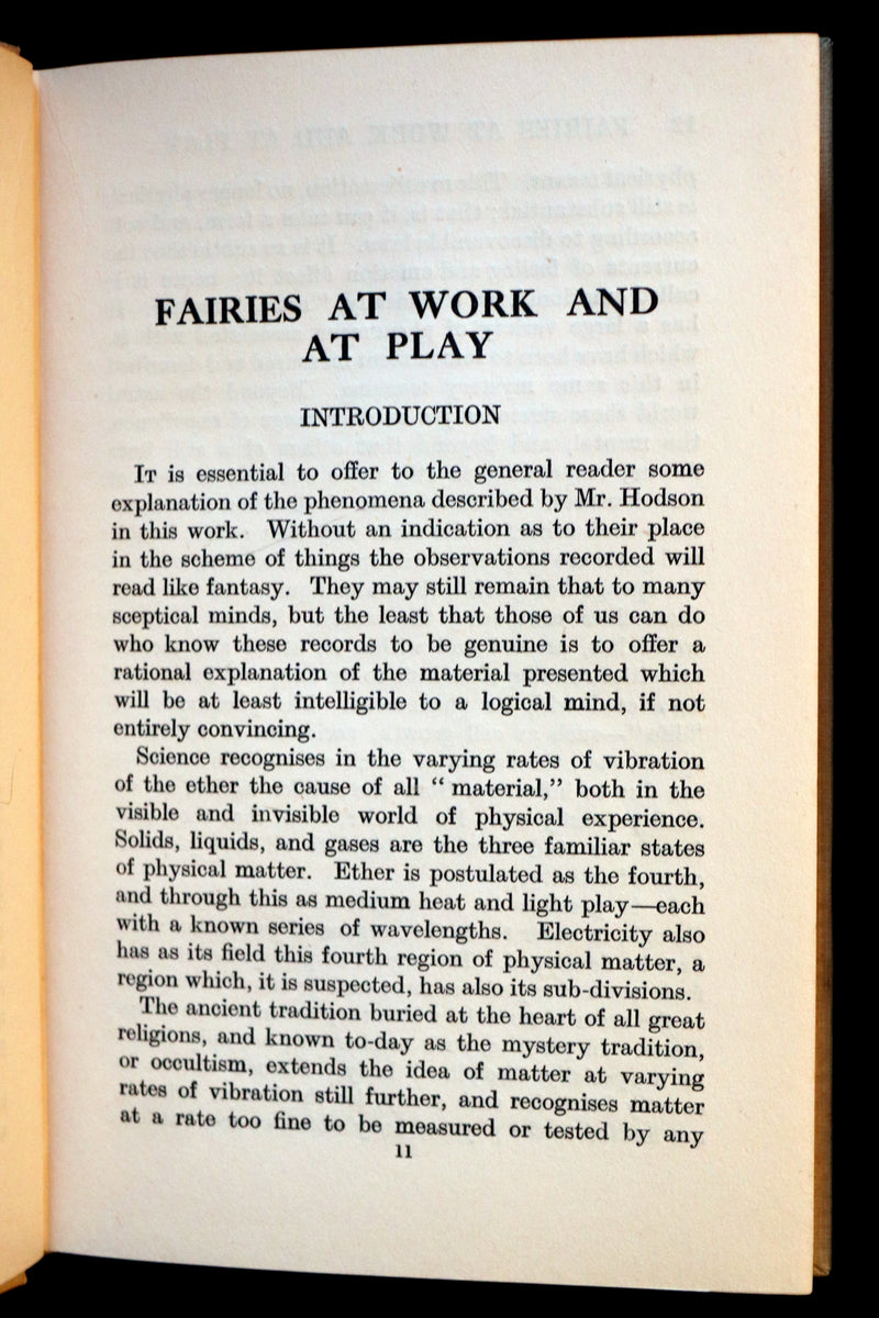 1925 Rare First Edition - Fairies at Work and at Play observed by Geoffrey Hodson.