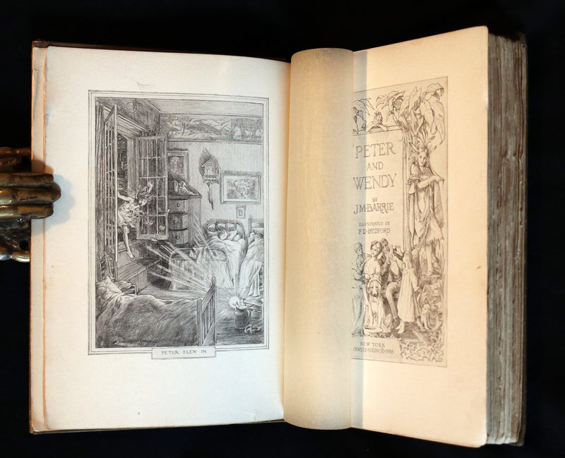 1911 Rare PETER PAN First Edition - PETER and WENDY by J.M. Barrie illustrated by F.D. Bedford.