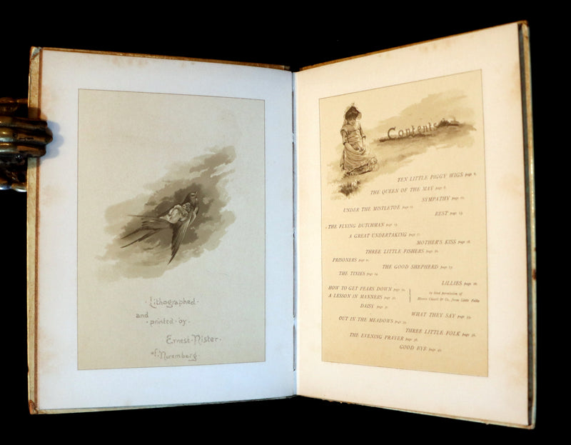 1886 Scarce Victorian Book ~ Under the Mistletoe illustrated by Lizzie Lawson Mack.