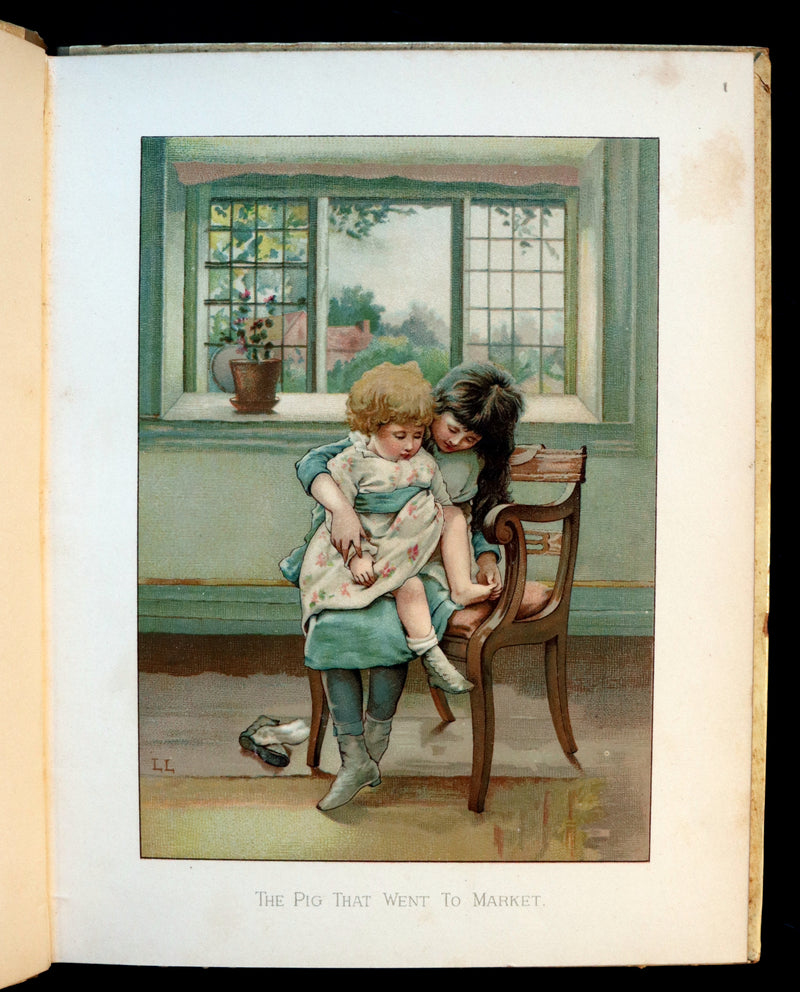 1886 Scarce Victorian Book ~ Under the Mistletoe illustrated by Lizzie Lawson Mack.