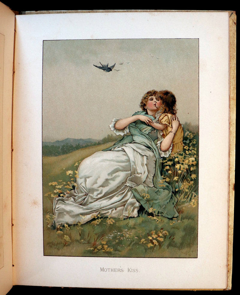 1886 Scarce Victorian Book ~ Under the Mistletoe illustrated by Lizzie Lawson Mack.