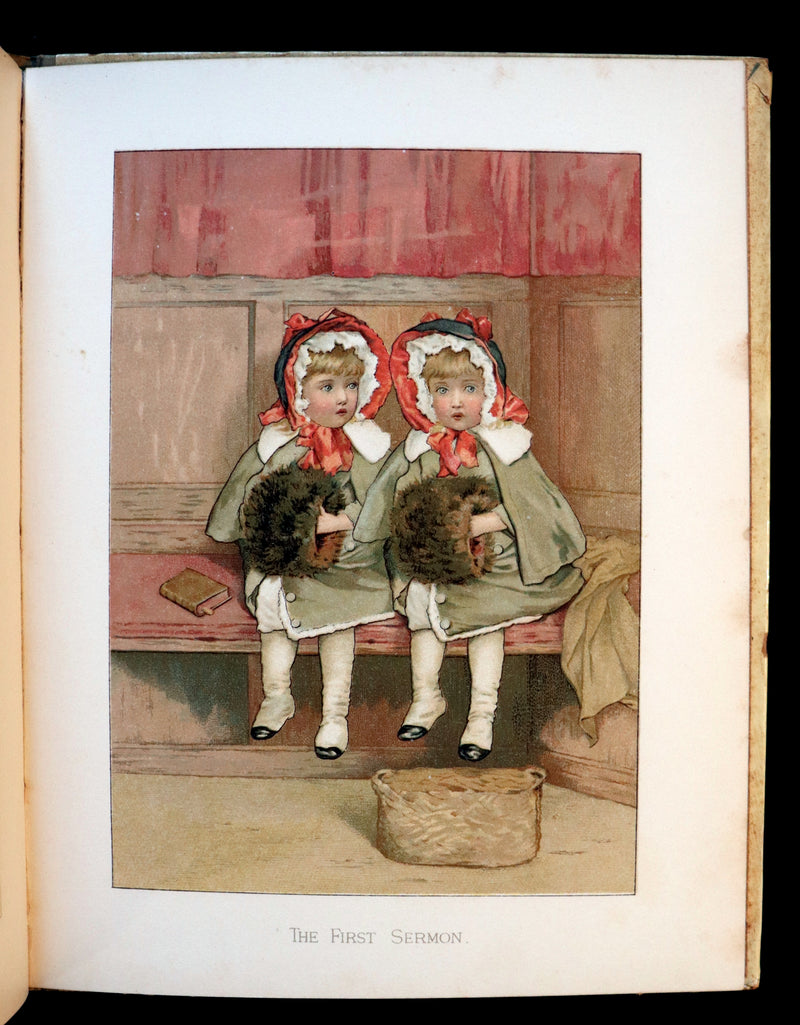 1886 Scarce Victorian Book ~ Under the Mistletoe illustrated by Lizzie Lawson Mack.