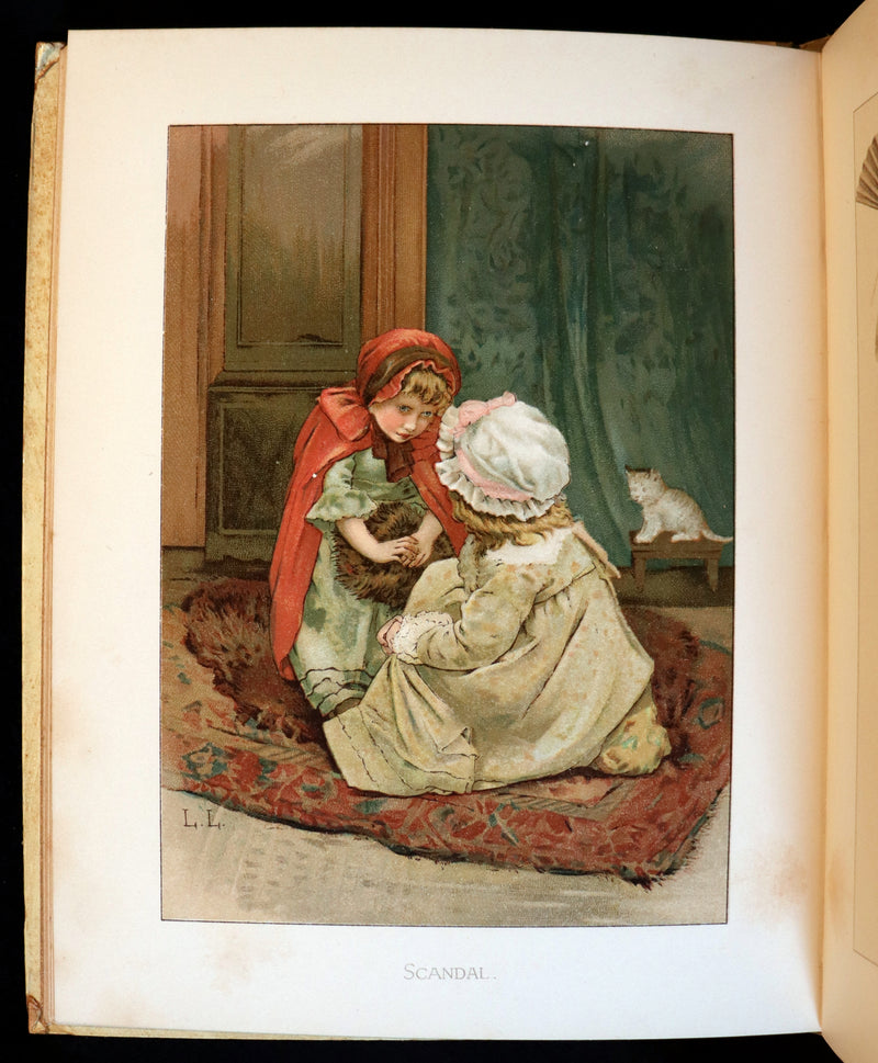 1886 Scarce Victorian Book ~ Under the Mistletoe illustrated by Lizzie Lawson Mack.