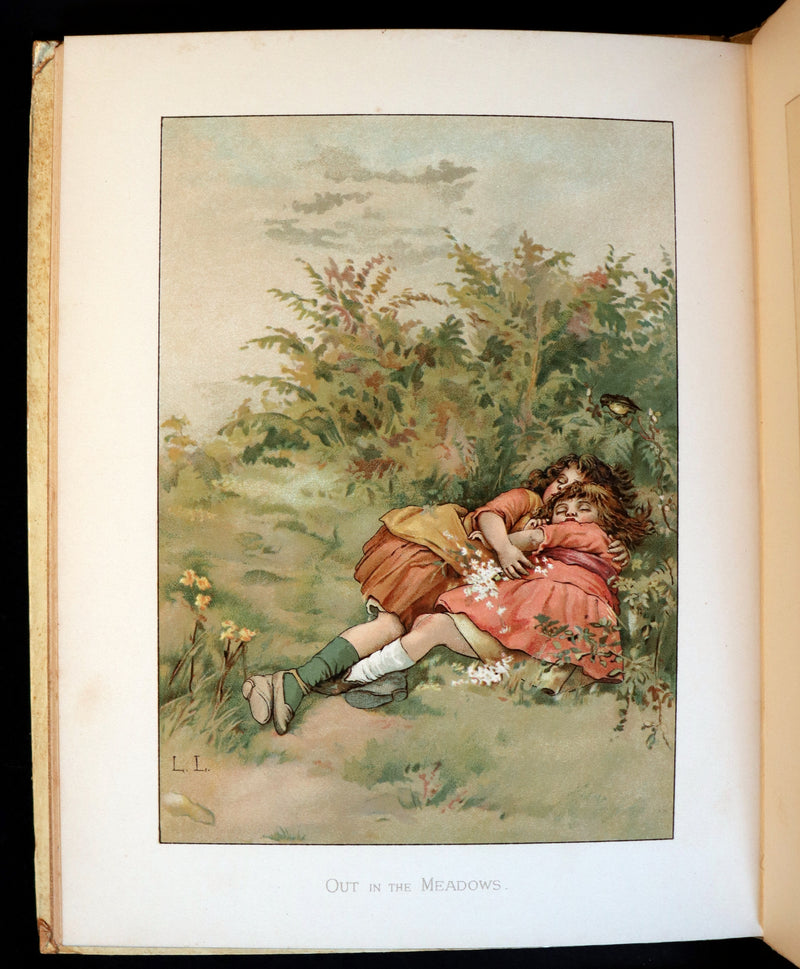 1886 Scarce Victorian Book ~ Under the Mistletoe illustrated by Lizzie Lawson Mack.