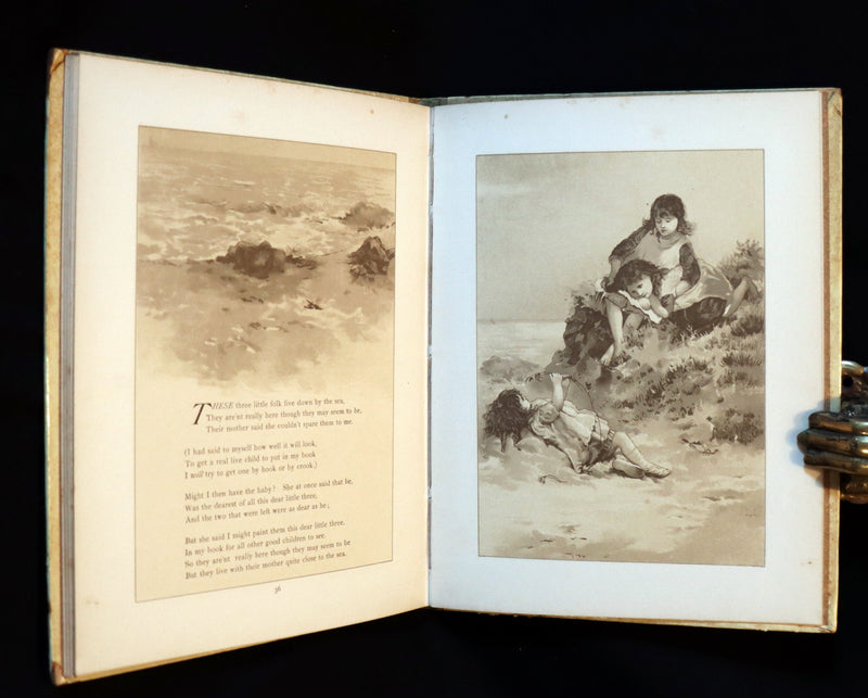 1886 Scarce Victorian Book ~ Under the Mistletoe illustrated by Lizzie Lawson Mack.