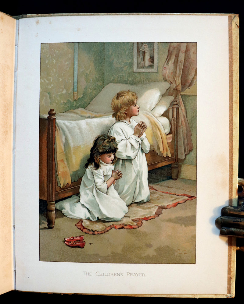 1886 Scarce Victorian Book ~ Under the Mistletoe illustrated by Lizzie Lawson Mack.