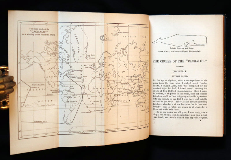 1900 Rare Book bound by Root & Son - The CRUISE Of The "CACHALOT" Round the World After Sperm Whales.