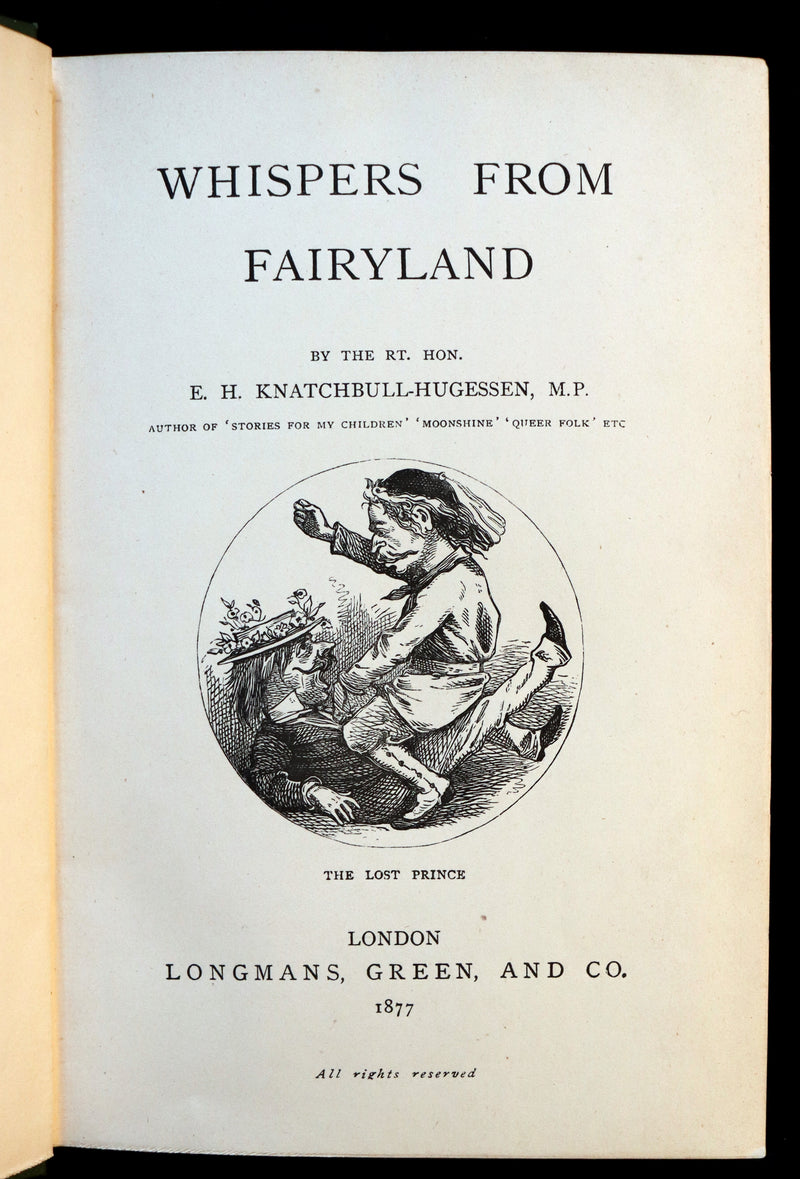 1877 Scarce Book - WHISPERS FROM FAIRYLAND by E. H. Knatchbull-Hugessen [Lord Brabourne].