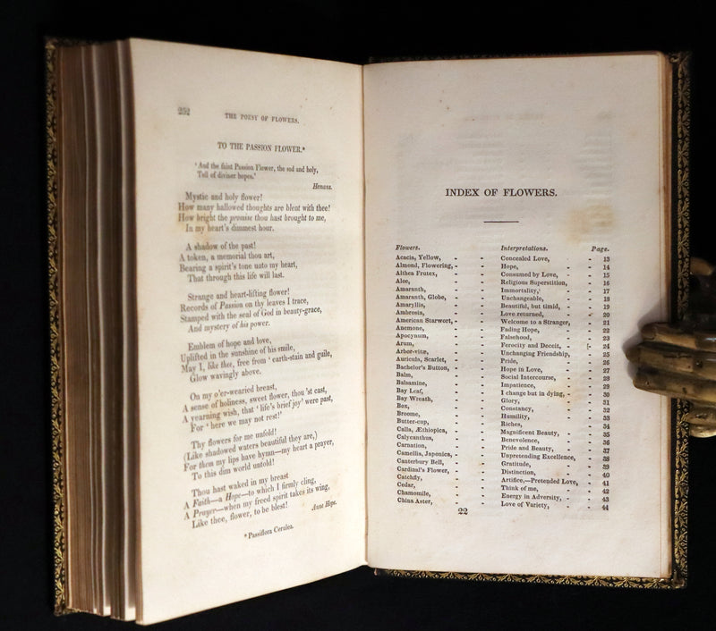 1840 Rare Floriography Book ~ Flora's Interpreter American Flowers & Sentiments.
