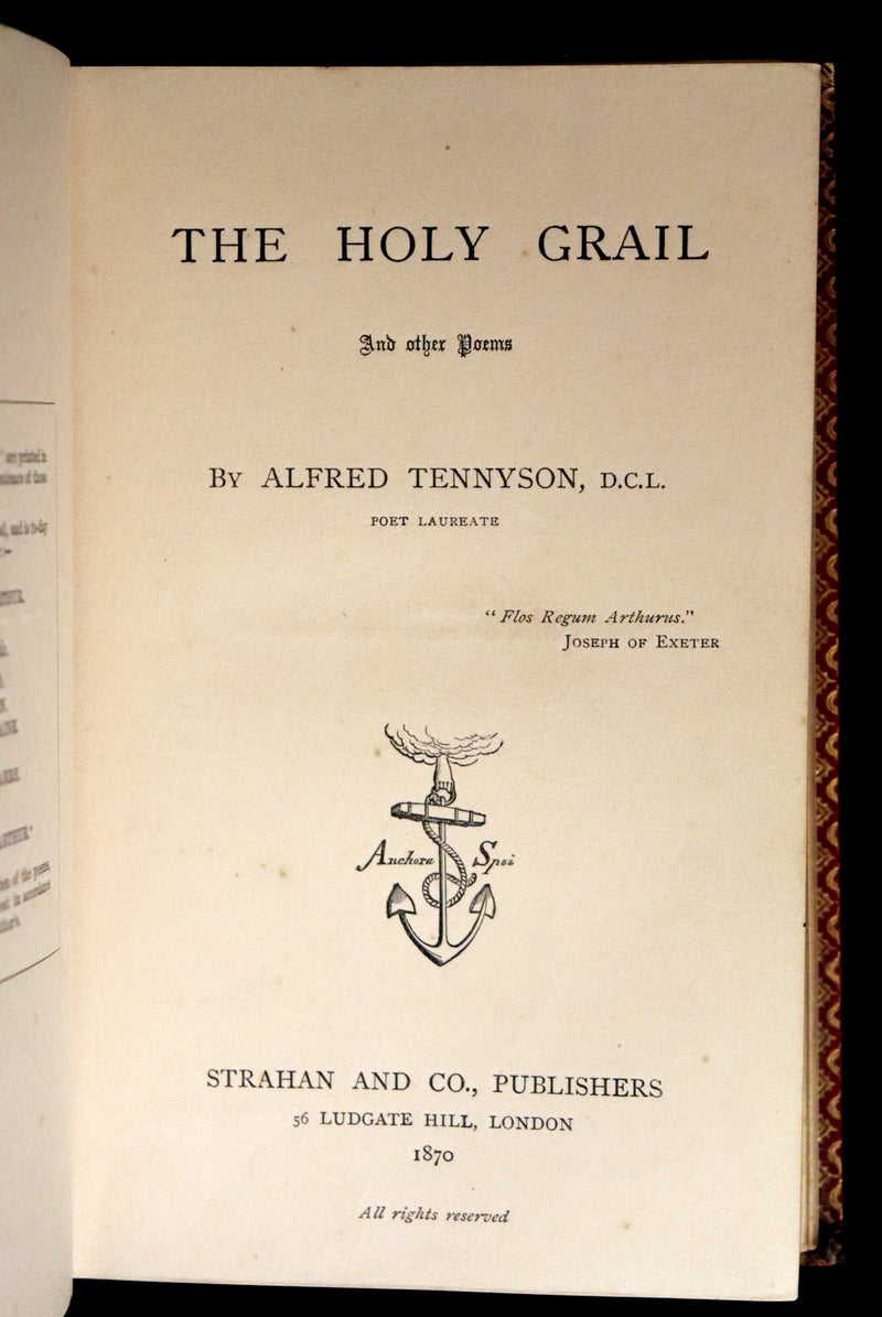 1870 First Edition in a beautiful Binding - Legend of King Arthur - The HOLY GRAIL by Alfred Tennyson.