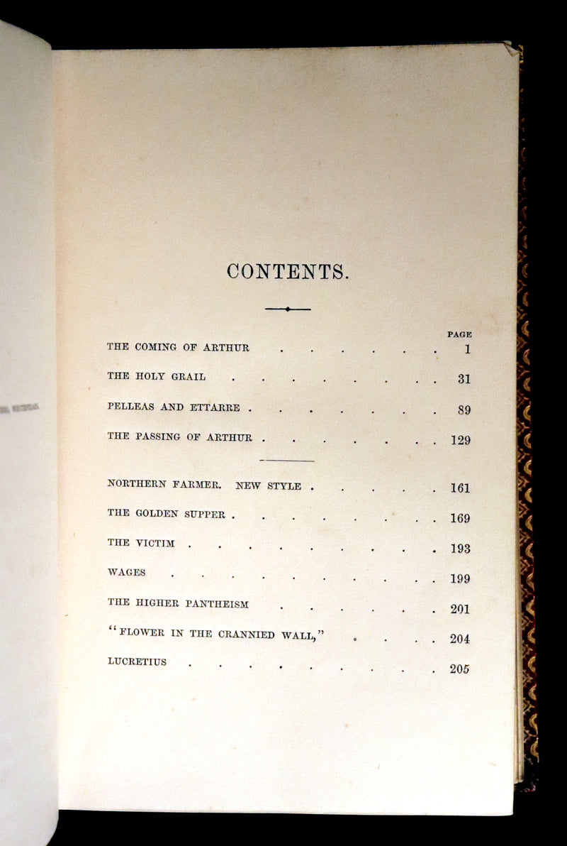 1870 First Edition in a beautiful Binding - Legend of King Arthur - The HOLY GRAIL by Alfred Tennyson.