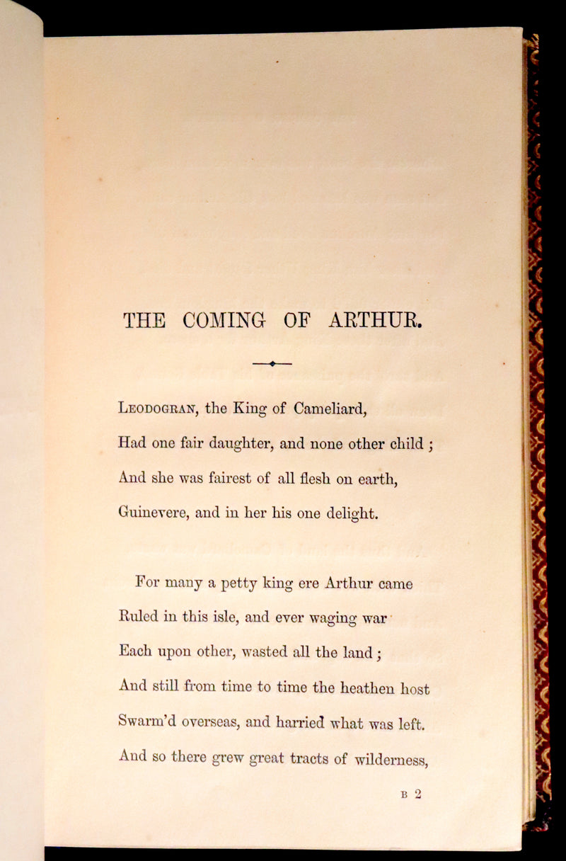 1870 First Edition in a beautiful Binding - Legend of King Arthur - The HOLY GRAIL by Alfred Tennyson.