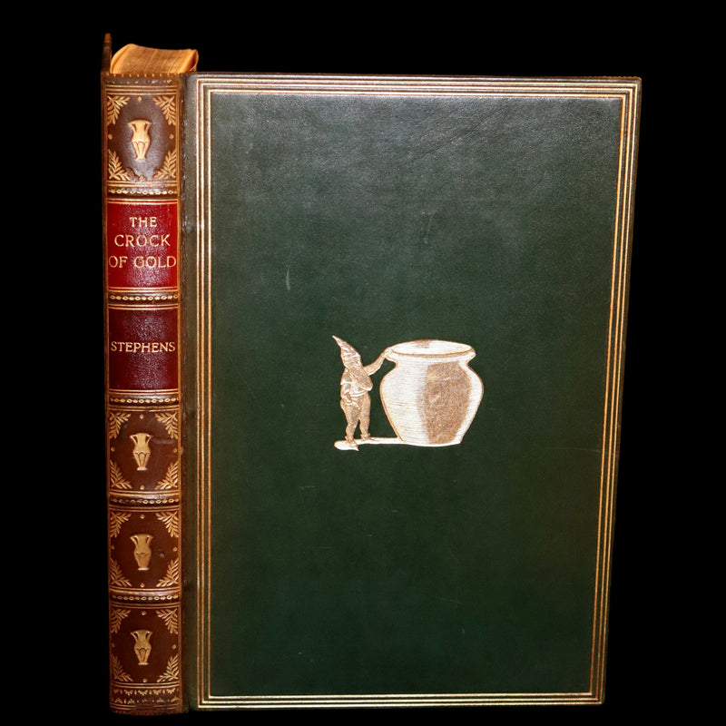 1926 Rare Book bound by Bayntun - The Crock of Gold by James Stephen & illustrated by Thomas Mackenzie.