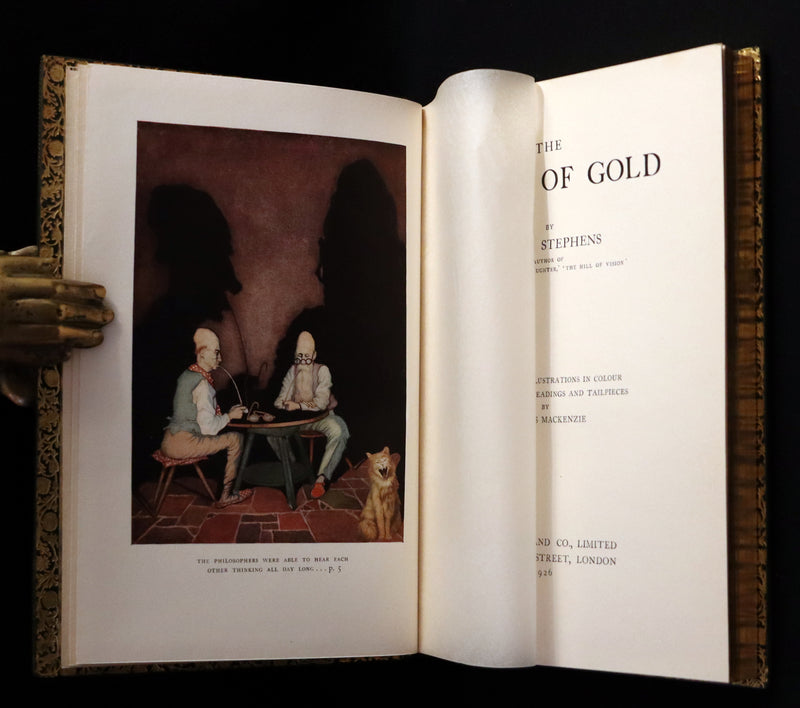 1926 Rare Book bound by Bayntun - The Crock of Gold by James Stephen & illustrated by Thomas Mackenzie.