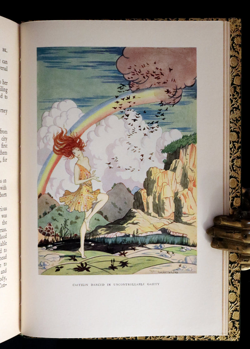 1926 Rare Book bound by Bayntun - The Crock of Gold by James Stephen & illustrated by Thomas Mackenzie.