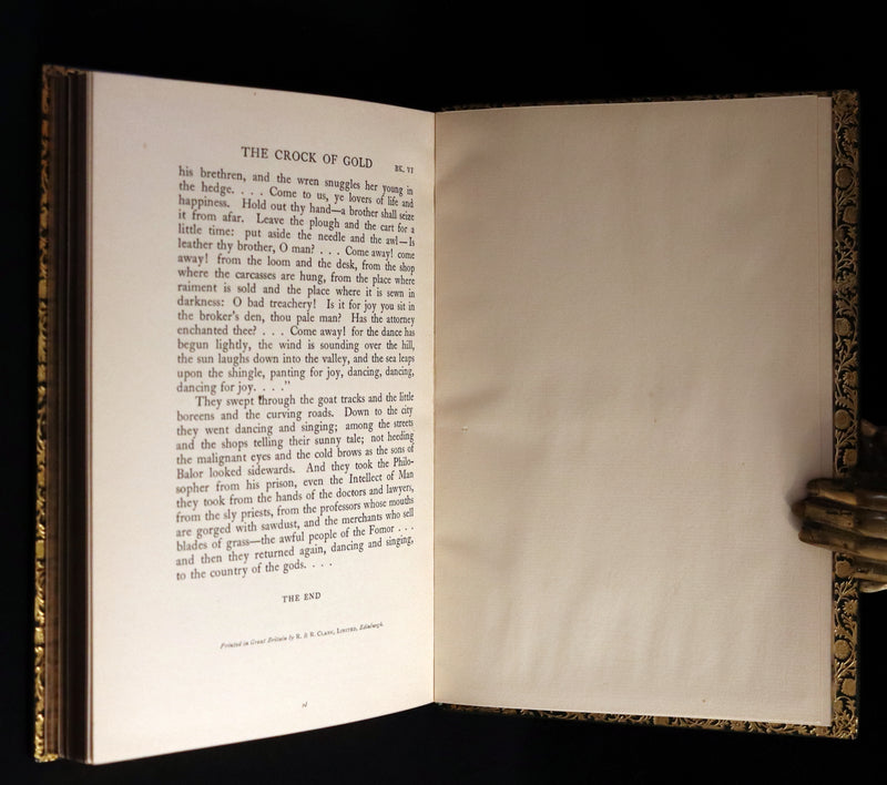 1926 Rare Book bound by Bayntun - The Crock of Gold by James Stephen & illustrated by Thomas Mackenzie.