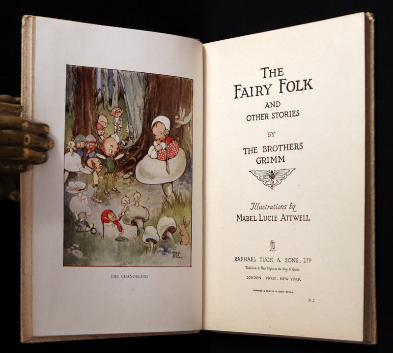 1920 Scarce First Edition - Grimm's Fairy Folk illustrated by Mabel Lucie Attwell.