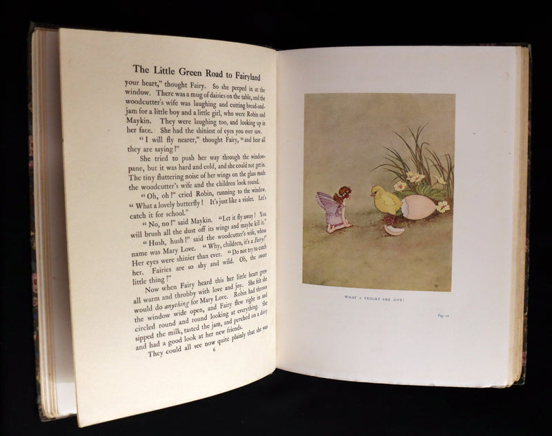 1922 Rare First Edition - The Little Green Road to Fairyland by Ida Rentoul Outhwaite illustrated.