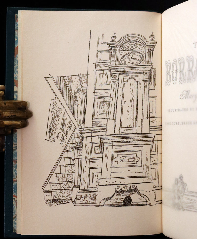 1953 First US Edition beautifully bound by BAYNTUN - THE BORROWERS, tiny people who live secretly in the walls by Mary Norton.