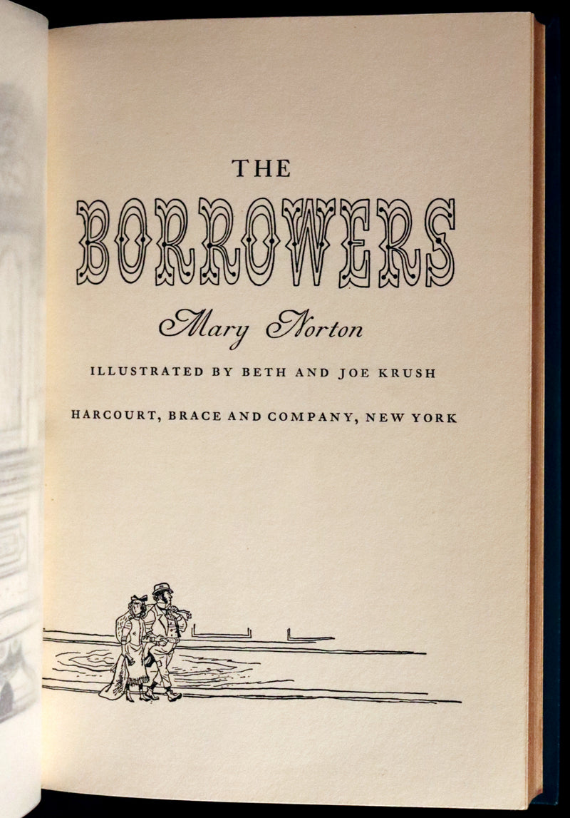 1953 First US Edition beautifully bound by BAYNTUN - THE BORROWERS, tiny people who live secretly in the walls by Mary Norton.