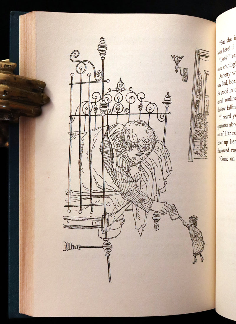 1953 First US Edition beautifully bound by BAYNTUN - THE BORROWERS, tiny people who live secretly in the walls by Mary Norton.