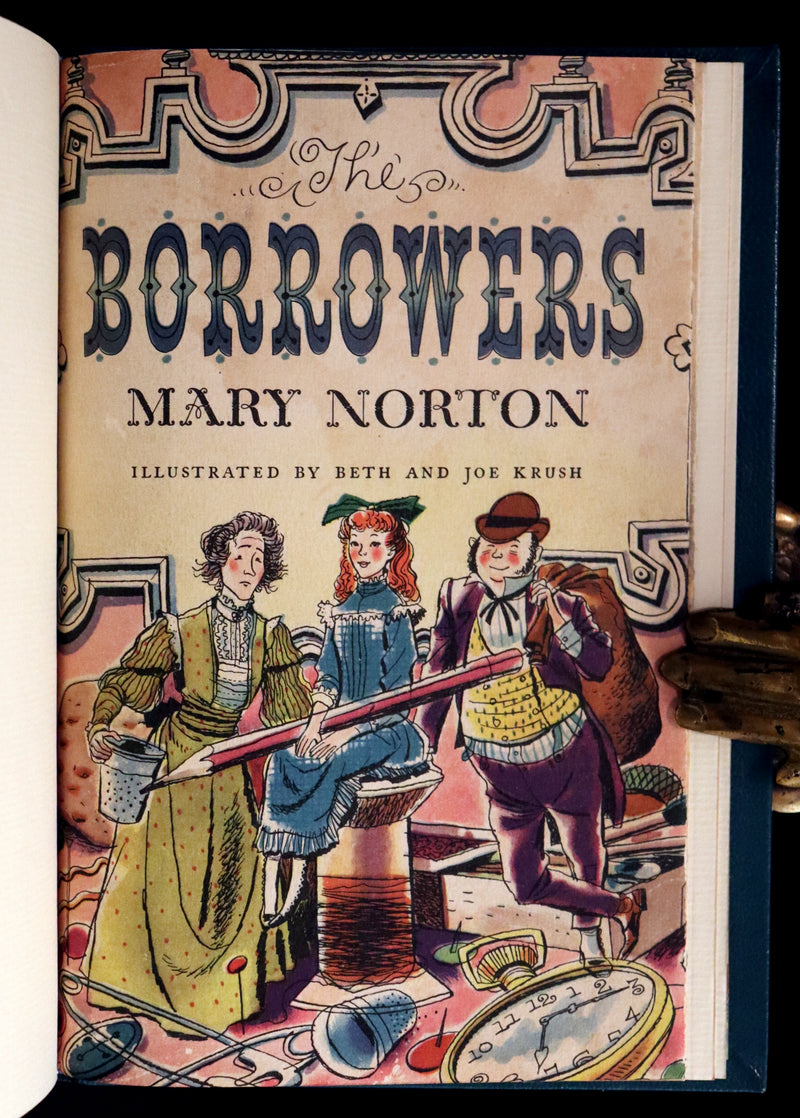 1953 First US Edition beautifully bound by BAYNTUN - THE BORROWERS, tiny people who live secretly in the walls by Mary Norton.