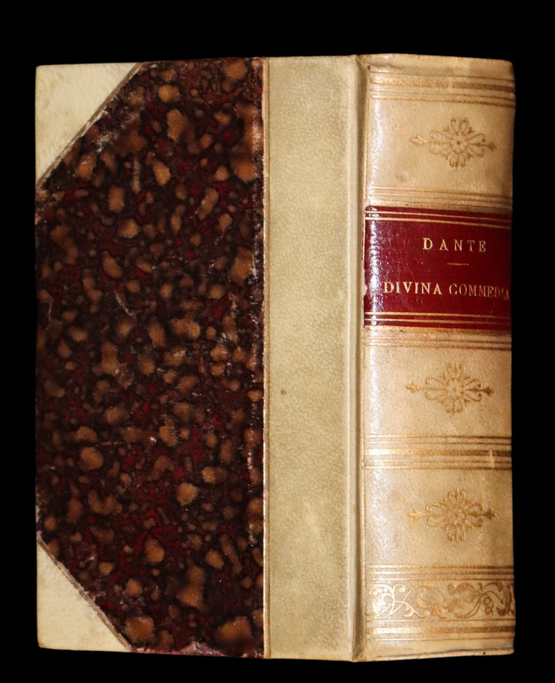 1883 Rare Italian Vellum Book - La Divina Commedia di DANTE ALIGHIERI - Divine Comedy.