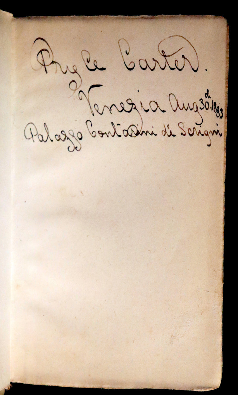 1883 Rare Italian Vellum Book - La Divina Commedia di DANTE ALIGHIERI - Divine Comedy.