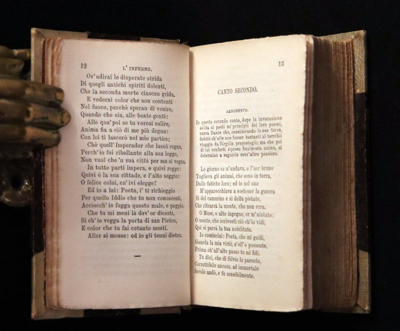 1883 Rare Italian Vellum Book - La Divina Commedia di DANTE ALIGHIERI - Divine Comedy.
