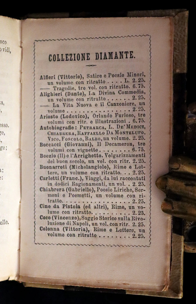 1883 Rare Italian Vellum Book - La Divina Commedia di DANTE ALIGHIERI - Divine Comedy.