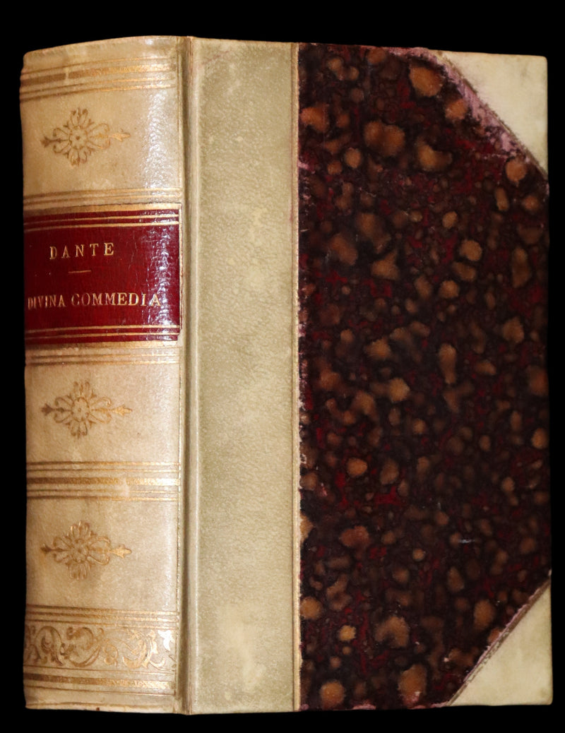 1883 Rare Italian Vellum Book - La Divina Commedia di DANTE ALIGHIERI - Divine Comedy.