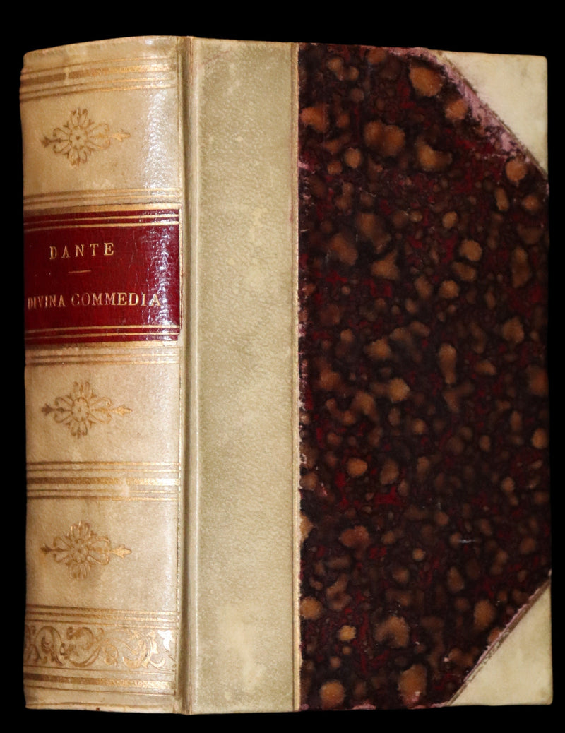 1883 Rare Italian Vellum Book - La Divina Commedia di DANTE ALIGHIERI - Divine Comedy.
