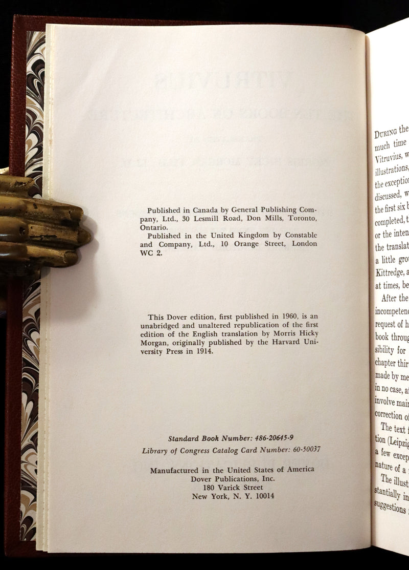 1960 ARCHITECTURE Book bound by Bayntun - Vitruvius, The Ten Books on Architecture.