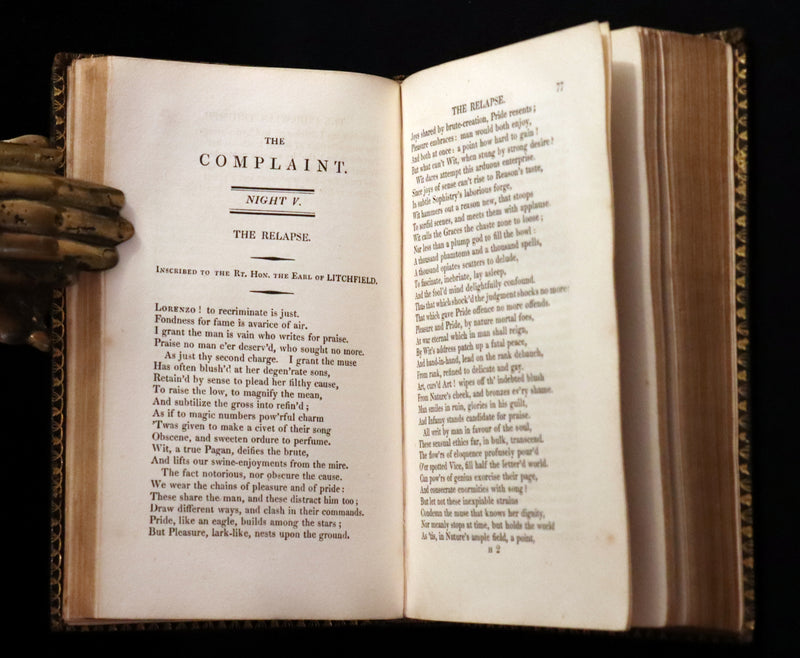 1821 Rare Book ~ The Complaint, or, Night Thoughts on Life, Death, and Immortality by Edward Young.