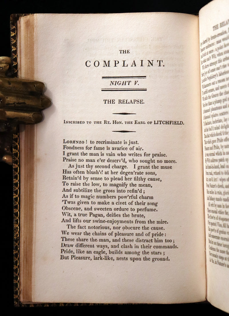 1821 Rare Book ~ The Complaint, or, Night Thoughts on Life, Death, and Immortality by Edward Young.