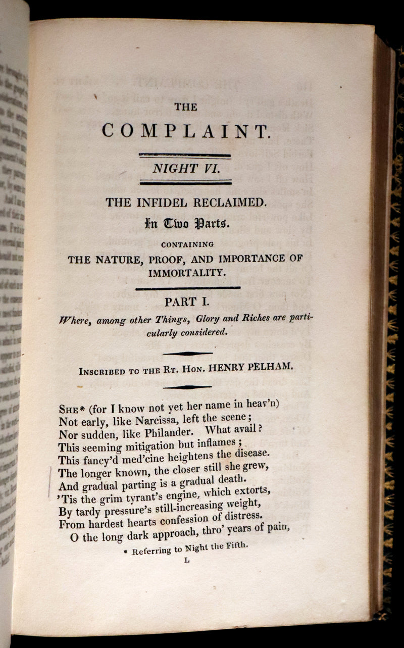 1821 Rare Book ~ The Complaint, or, Night Thoughts on Life, Death, and Immortality by Edward Young.