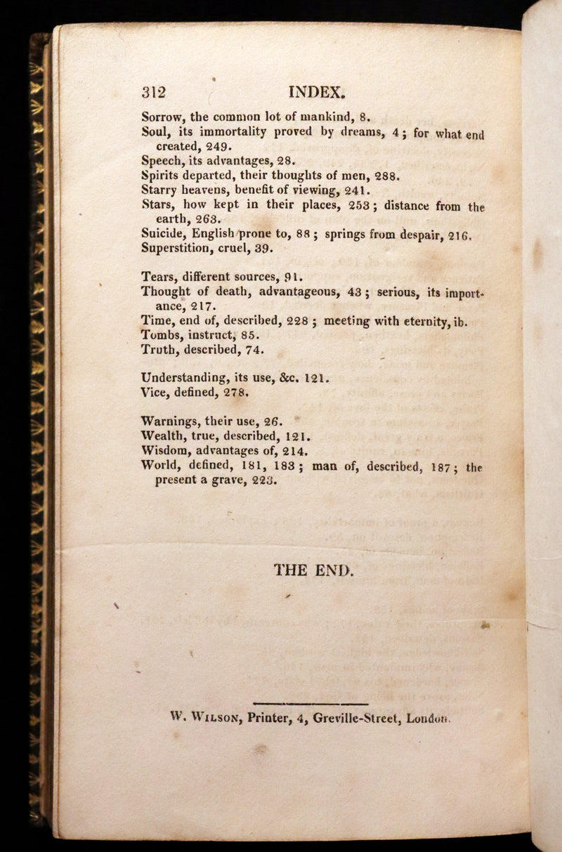 1821 Rare Book ~ The Complaint, or, Night Thoughts on Life, Death, and Immortality by Edward Young.
