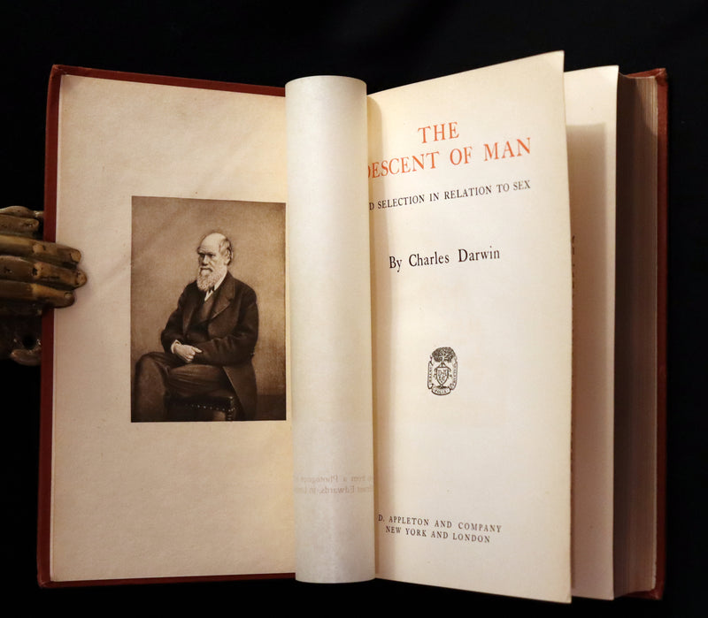 1899 Rare Book - CHARLES DARWIN - The DESCENT OF MAN and Selection in Relation to Sex.