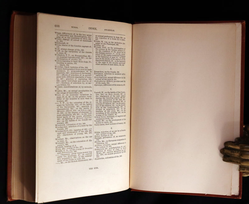 1899 Rare Book - CHARLES DARWIN - The DESCENT OF MAN and Selection in Relation to Sex.