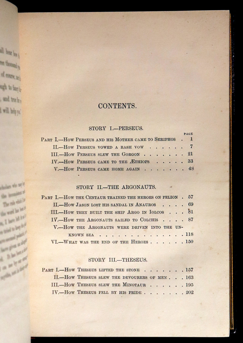 1856 KNICKERBOCKER PRESS Bindery - The Heroes or Greek Fairy Tales by Charles Kingsley. First Edition.
