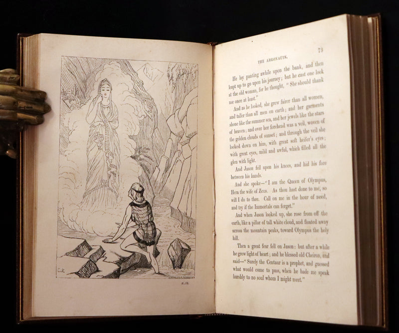 1856 KNICKERBOCKER PRESS Bindery - The Heroes or Greek Fairy Tales by Charles Kingsley. First Edition.