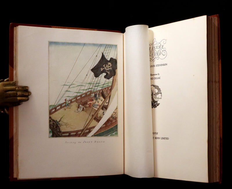 1927 Birdsall Binding - TREASURE ISLAND by Stevenson. First DULAC Illustrated Edition.