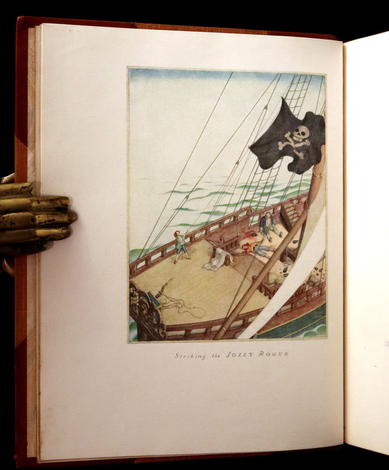 1927 Birdsall Binding - TREASURE ISLAND by Stevenson. First DULAC Illustrated Edition.