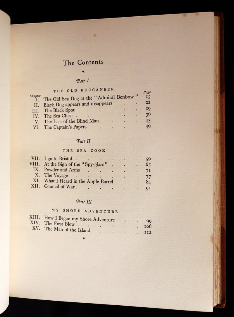 1927 Birdsall Binding - TREASURE ISLAND by Stevenson. First DULAC Illustrated Edition.