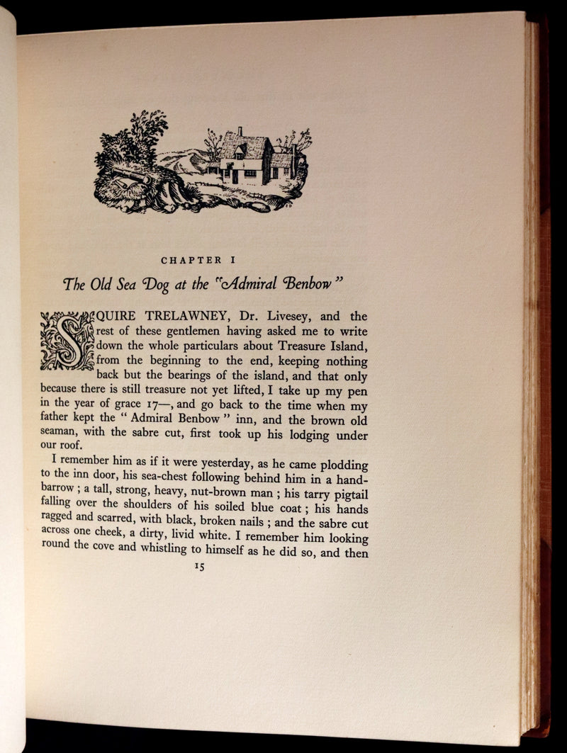 1927 Birdsall Binding - TREASURE ISLAND by Stevenson. First DULAC Illustrated Edition.