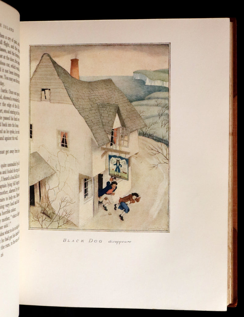 1927 Birdsall Binding - TREASURE ISLAND by Stevenson. First DULAC Illustrated Edition.