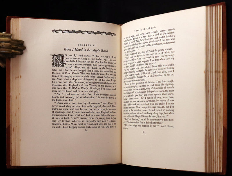 1927 Birdsall Binding - TREASURE ISLAND by Stevenson. First DULAC Illustrated Edition.