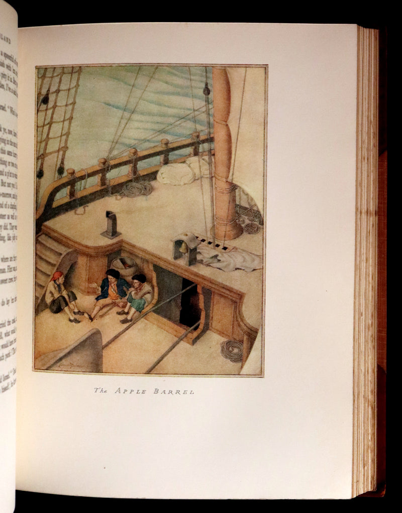 1927 Birdsall Binding - TREASURE ISLAND by Stevenson. First DULAC Illustrated Edition.